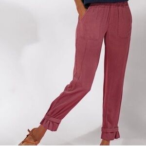 Soft Surroundings XL Women Neelandra Cranberry Red Lagenlook Jogger Pants
